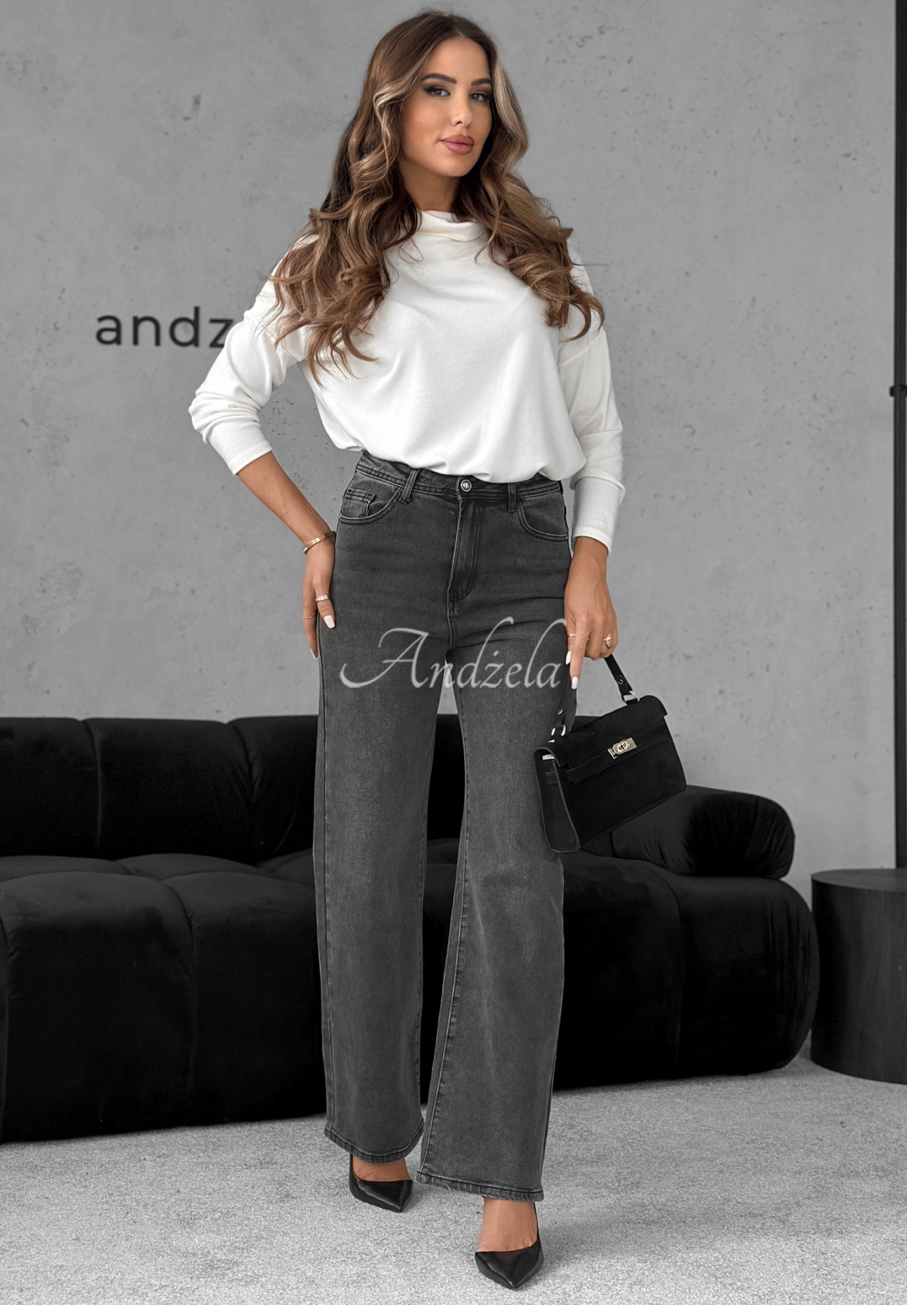 Straight denim pants Make It Real dark grey