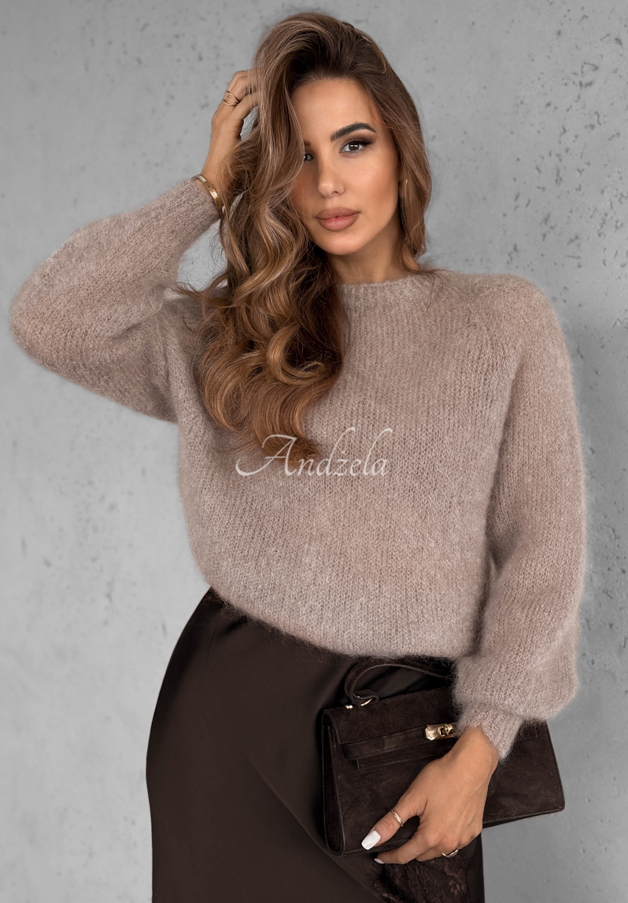 Moherowy sweter Warm Hug beżowy