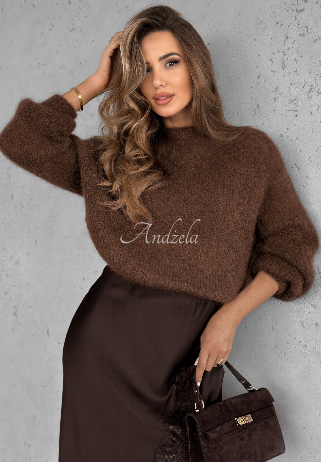Warm Hug chocolate mohair sweater