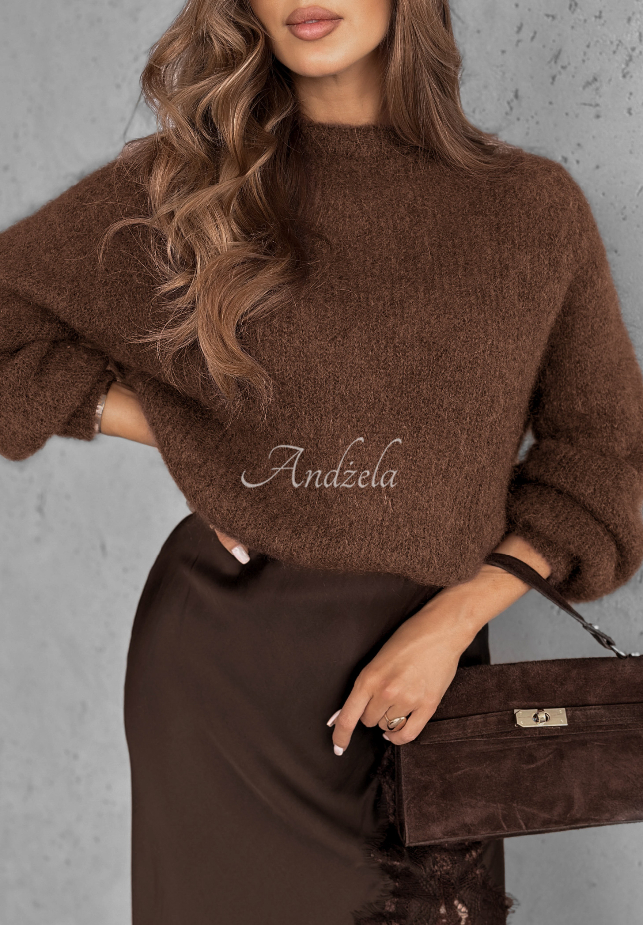 Warm Hug chocolate mohair sweater