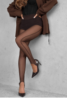Rajstopy z siateczki zapiętkami What A Night czekoladowe
