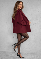 Marynarka z paskiem Alone Again burgundowa