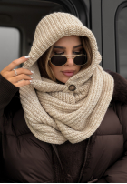 Czapka z szalikiem balaclava Shade Of WInter jasnobeżowa