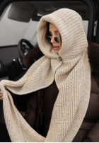 Czapka z szalikiem balaclava Shade Of WInter jasnobeżowa
