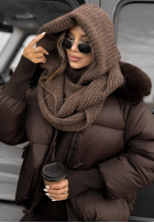 Czapka z szalikiem balaclava Shade Of WInter czekoladowa