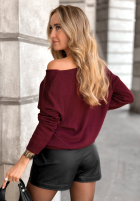 Lekki sweter z dekoltem Sensibility burgundowy