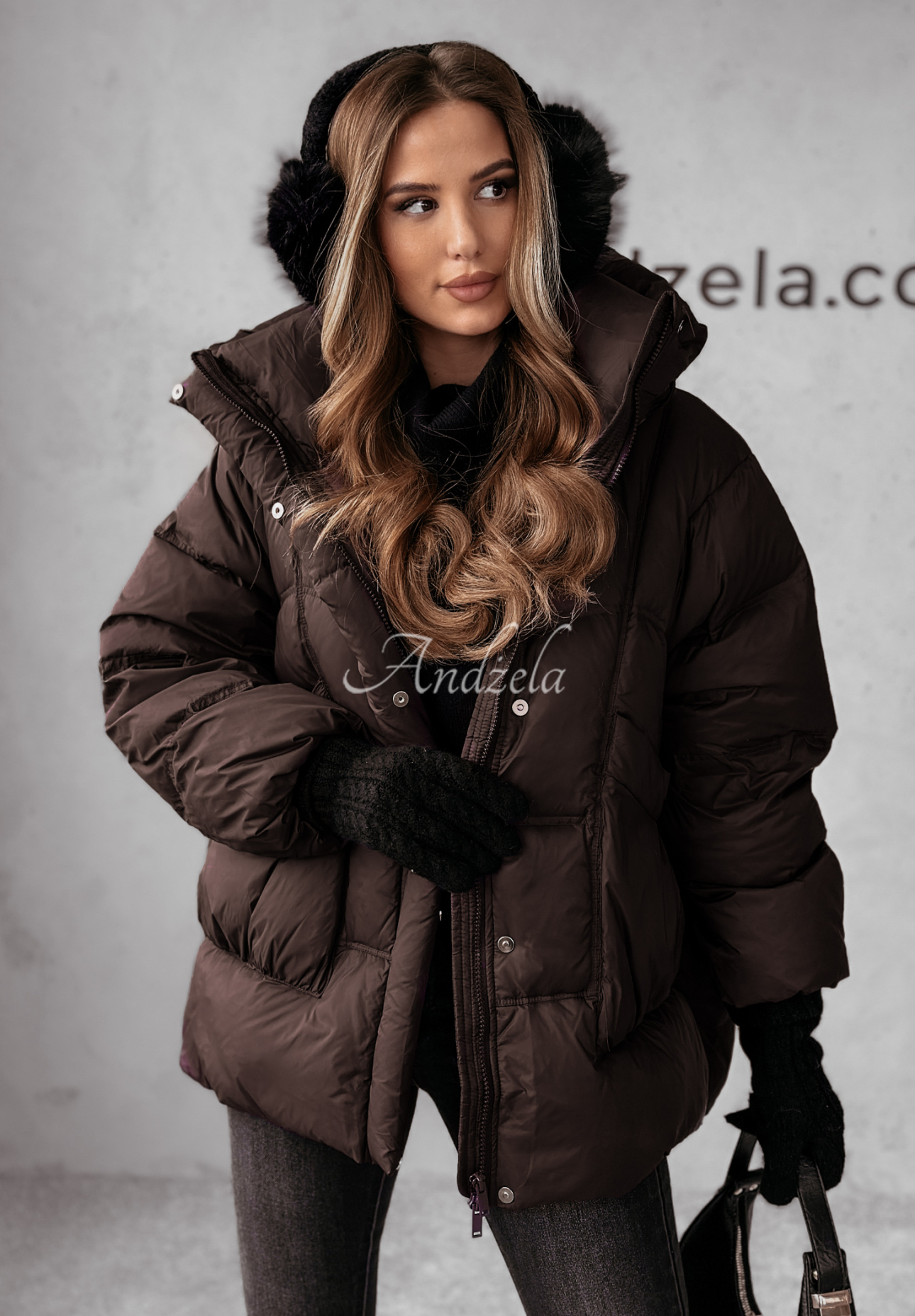 Watch It Snow chocolate down jacket