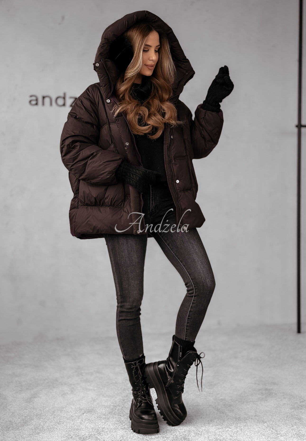 Watch It Snow chocolate down jacket