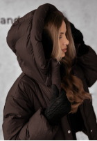 Puchowa kurtka Watch It Snow czekoladowa