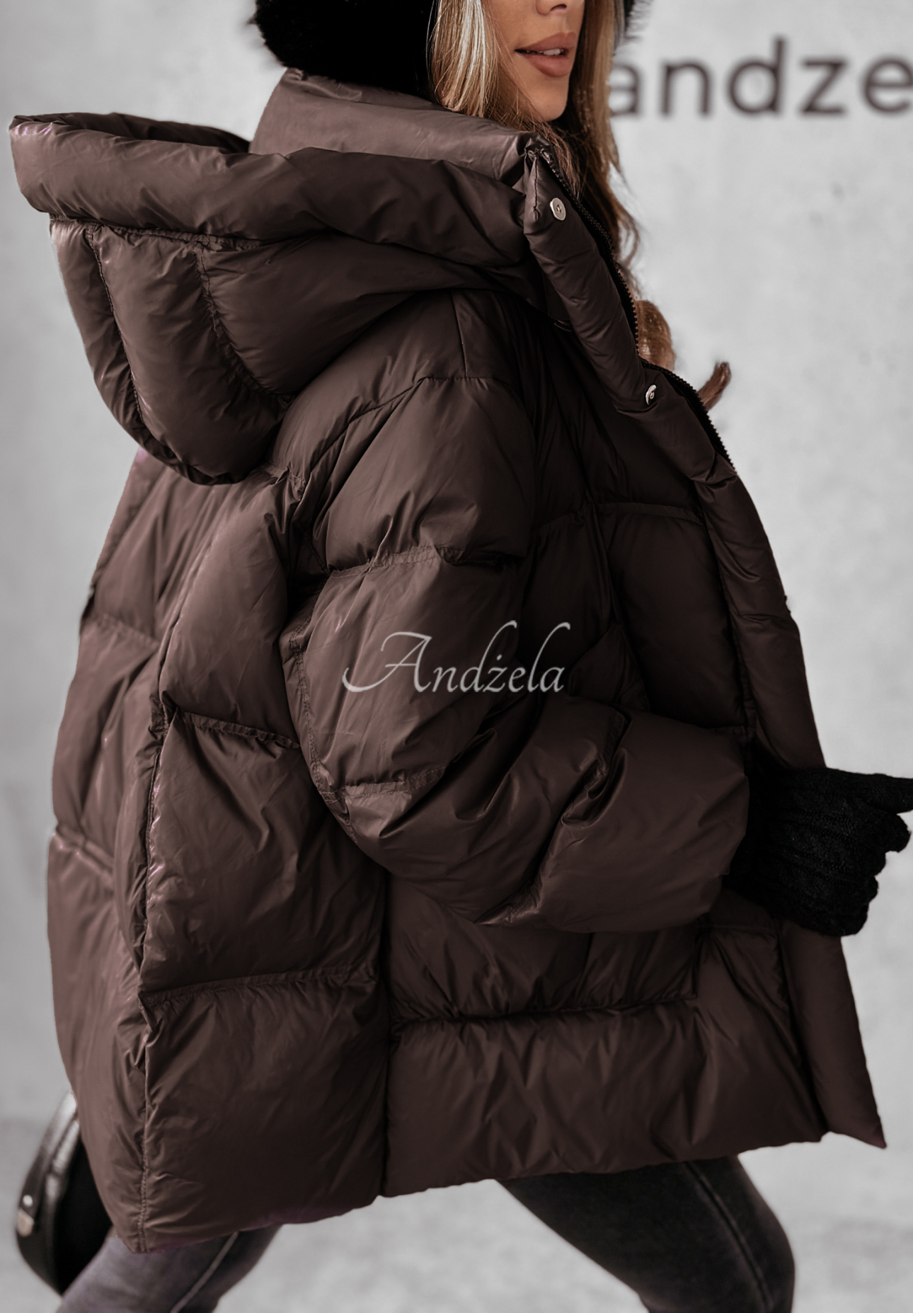 Watch It Snow chocolate down jacket