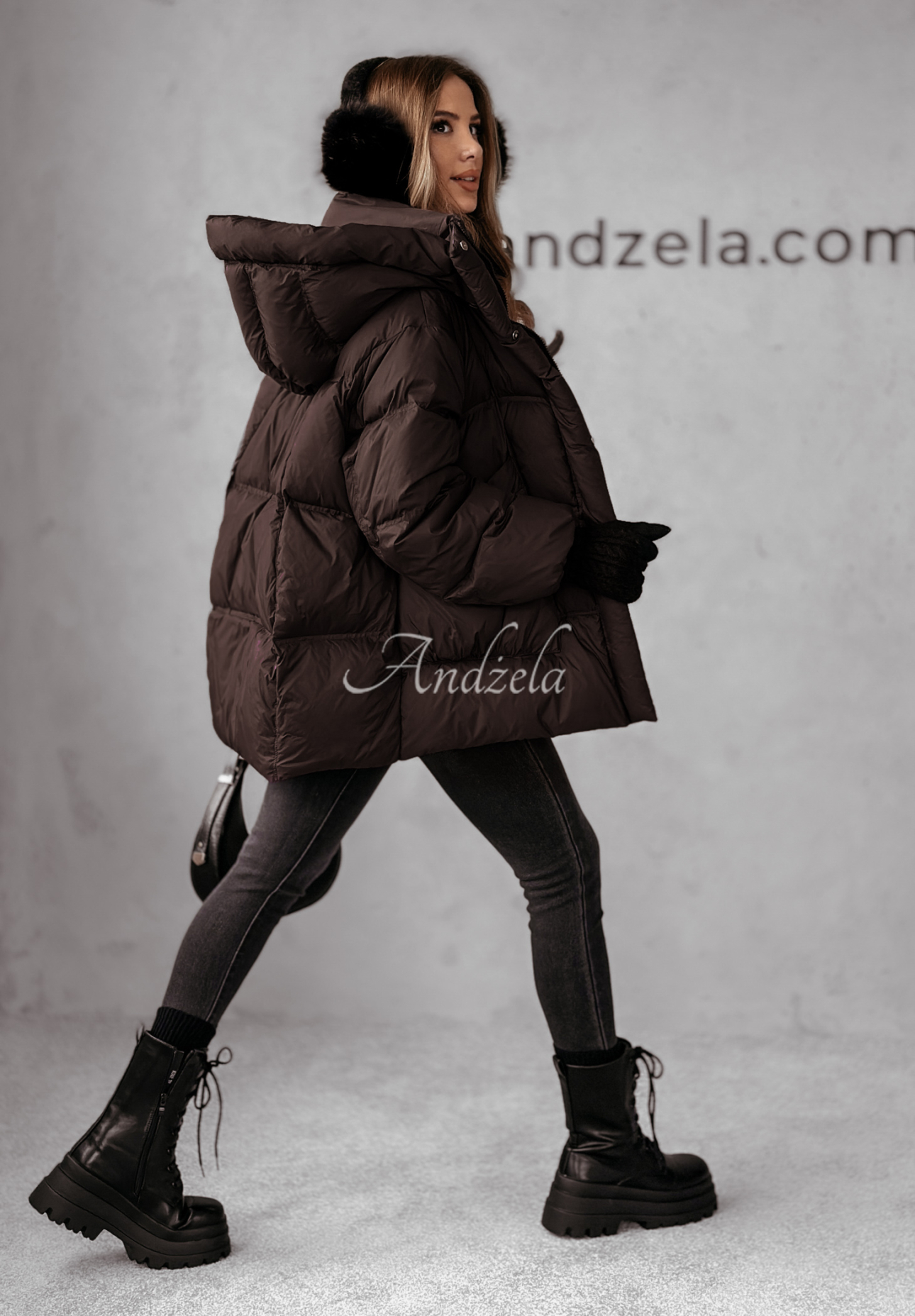 Watch It Snow chocolate down jacket