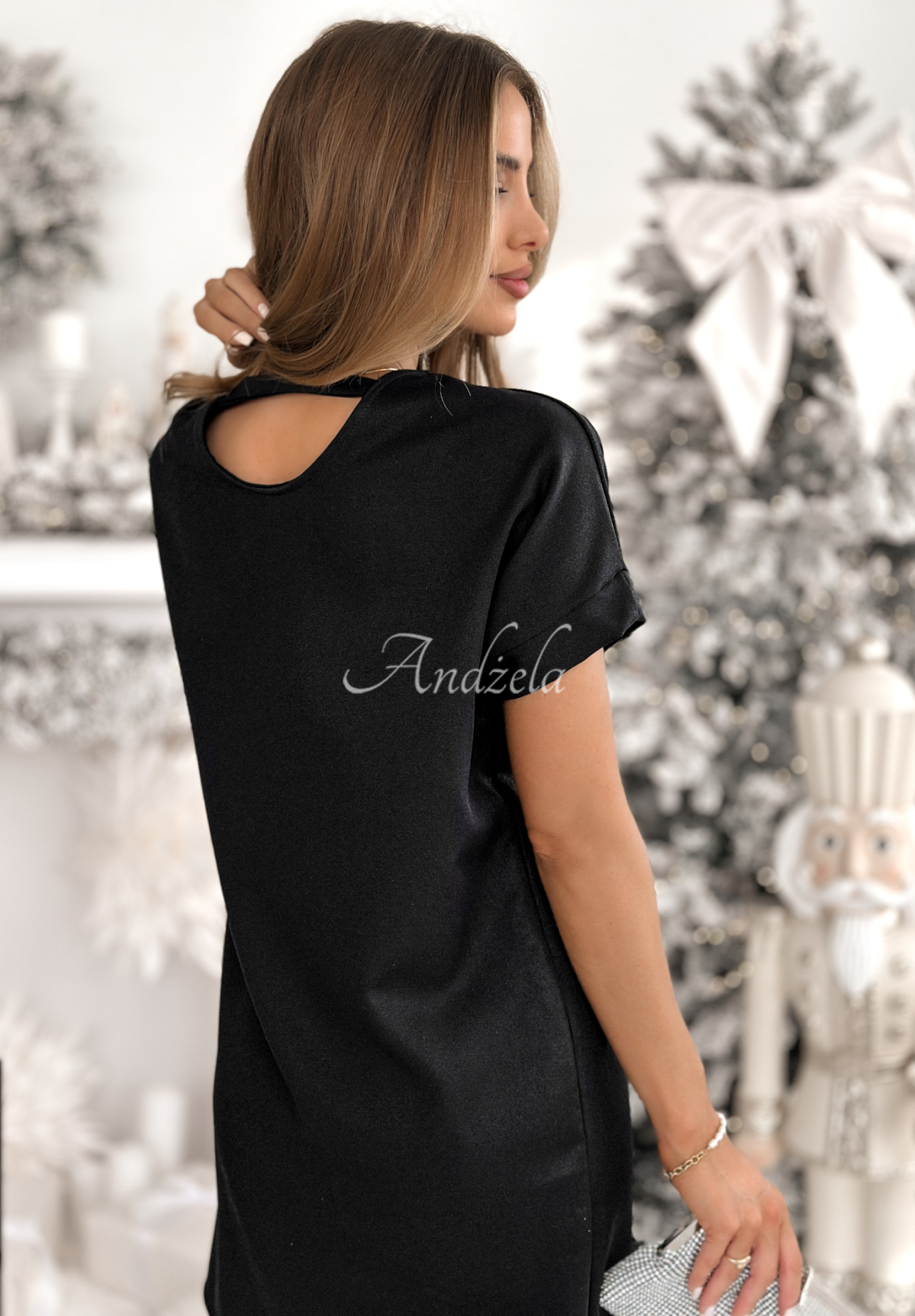 Sparkling Christmas Lights mini dress black