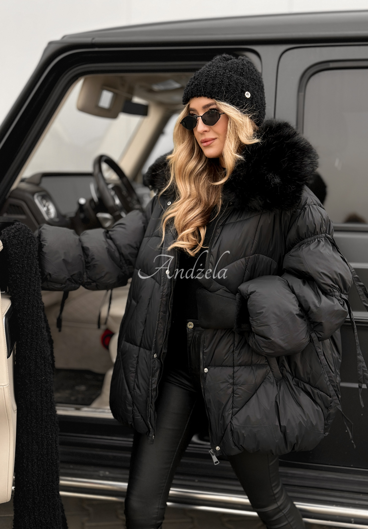 Quilted jacket with fur Cold Without You black