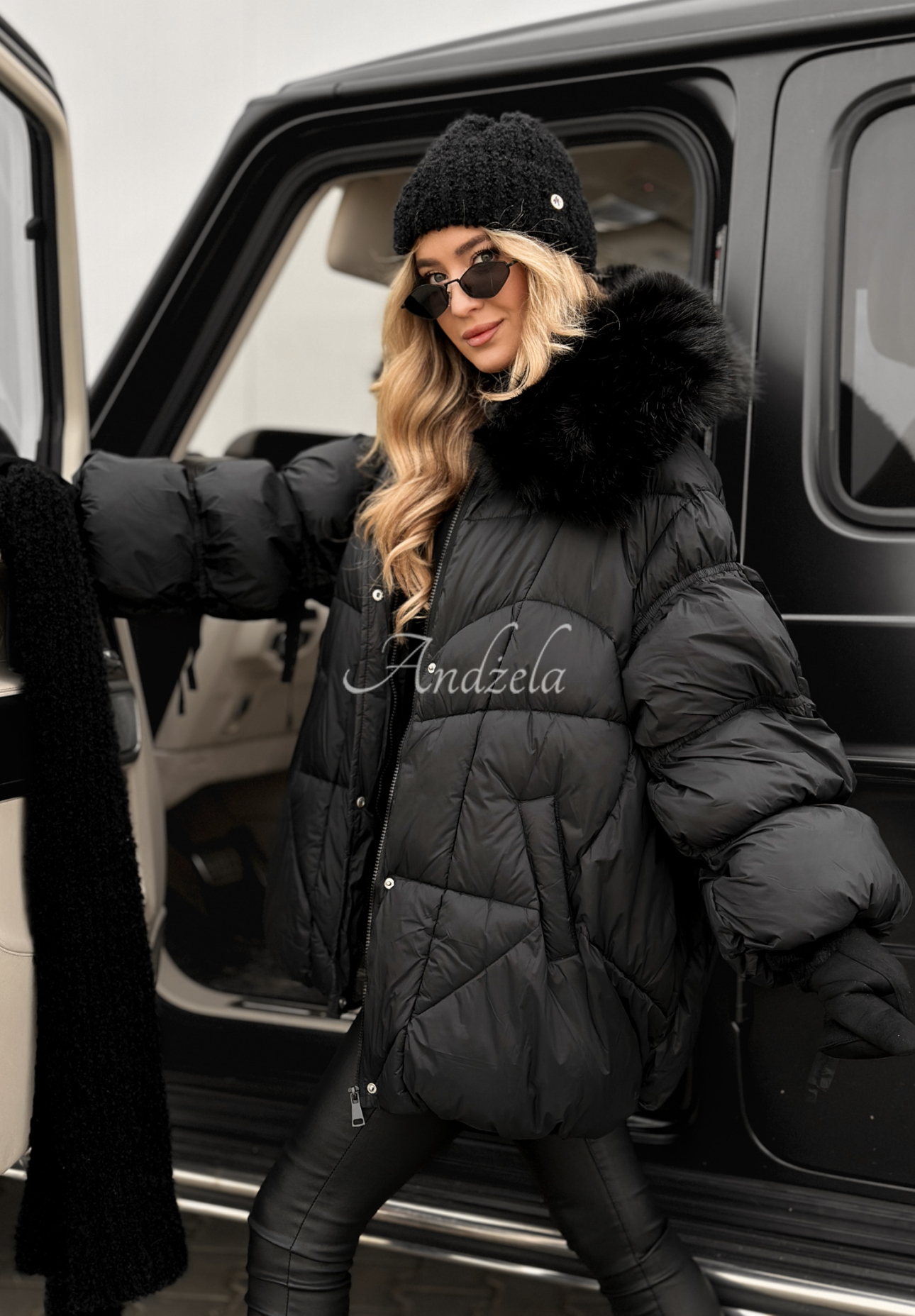 Quilted jacket with fur Cold Without You black