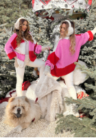 Krótki kardigan Cold Coffee różowo-czerwony