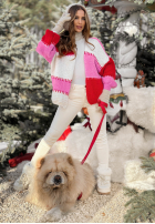 Krótki kardigan Cold Coffee różowo-czerwony