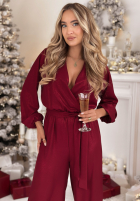 Długi kombinezon Not Sure Yet burgundowy