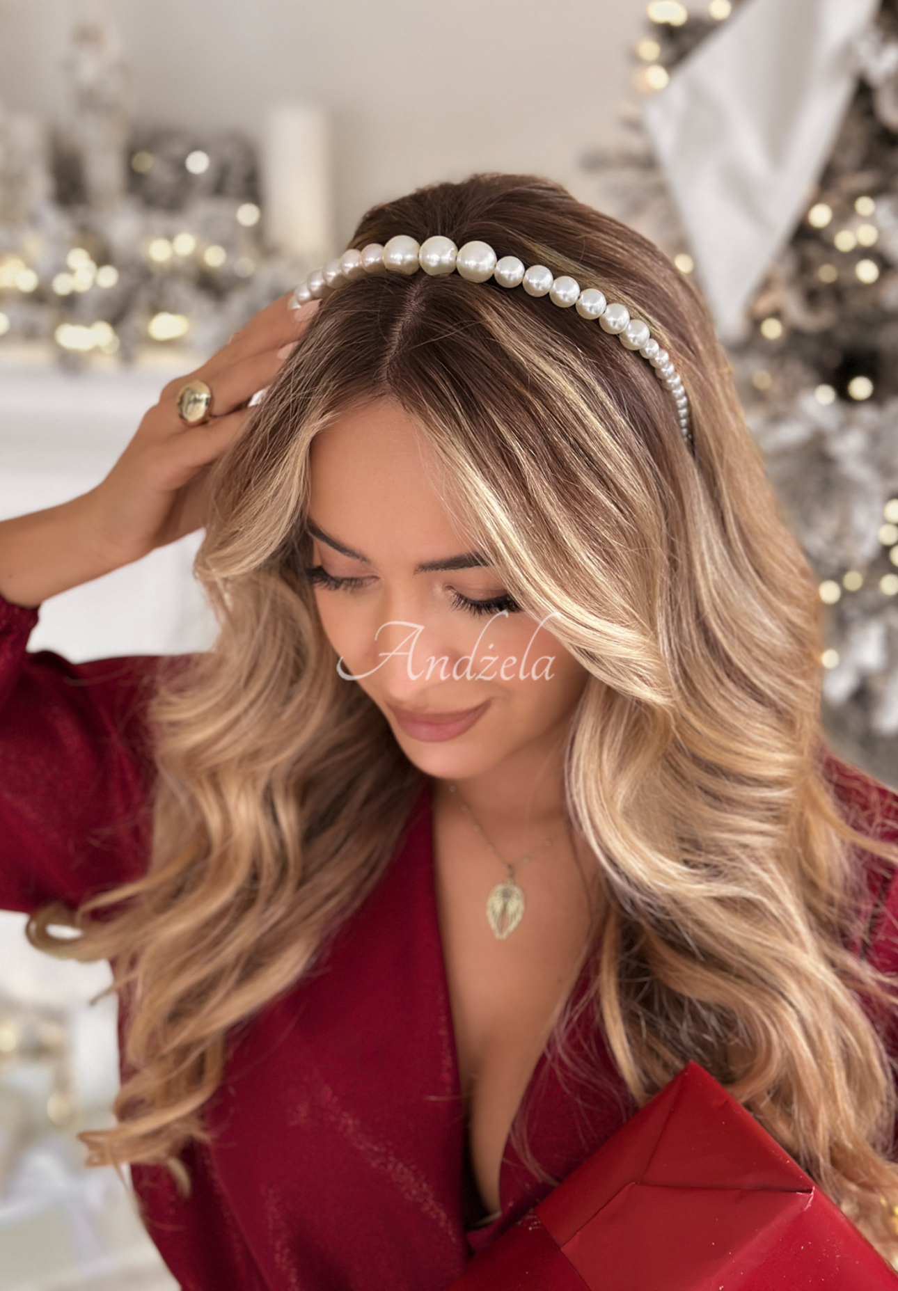 Pearla ecru pearl hairband