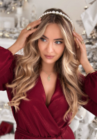 Perełkowa opaska do włosów Pearla ecru