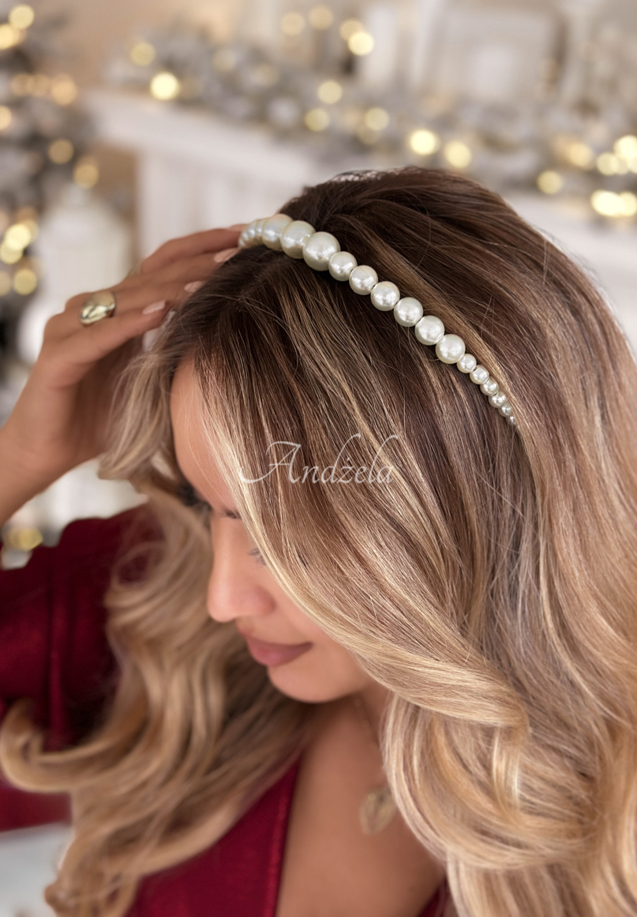 Pearla ecru pearl hairband