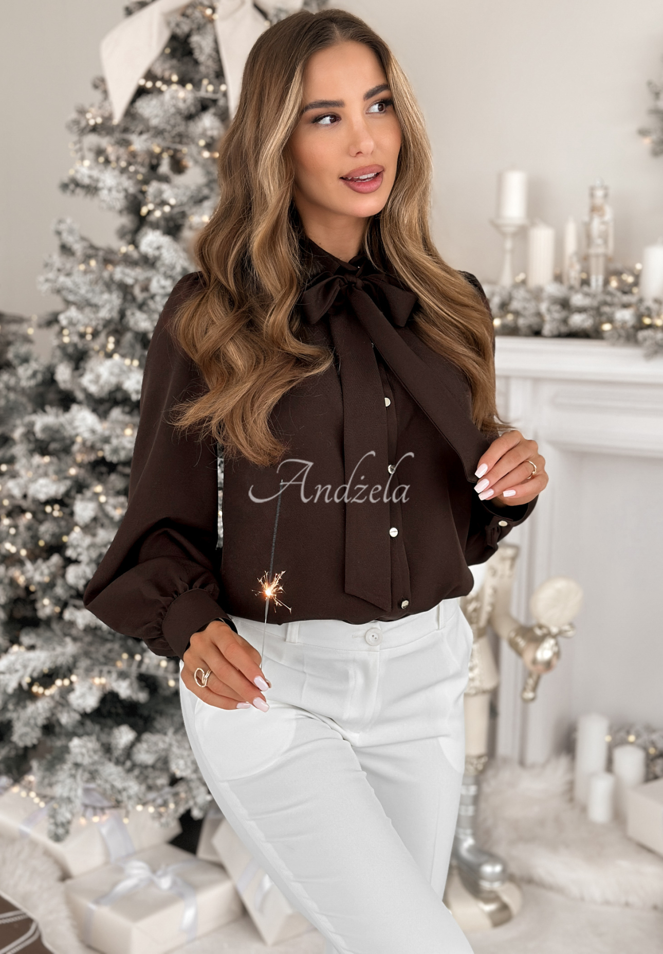 Tiered shirt with viscose Special One chocolate