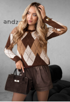 Sweter w romby Lone Pine czekoladowy