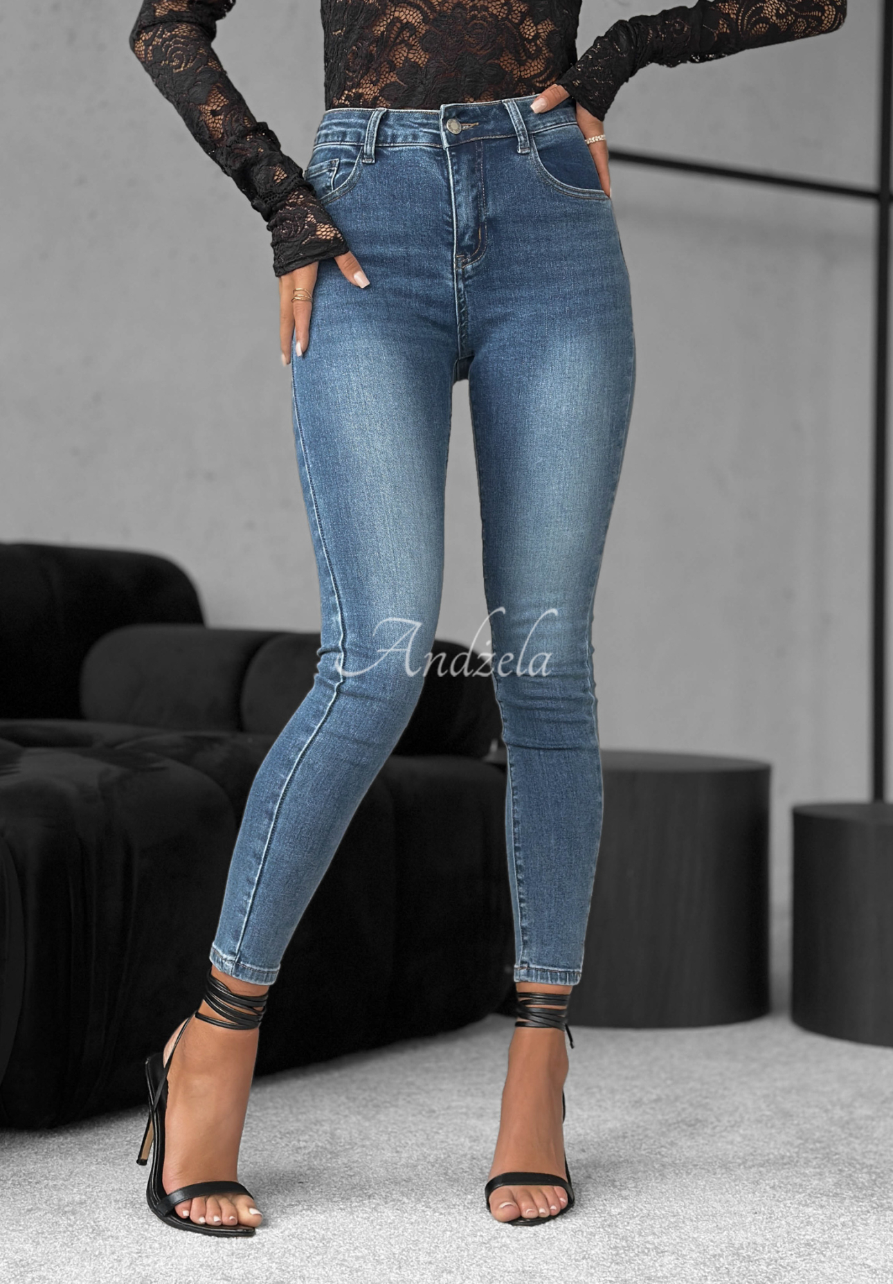 Spodnie jeansowe skinny To Get Started niebieskie