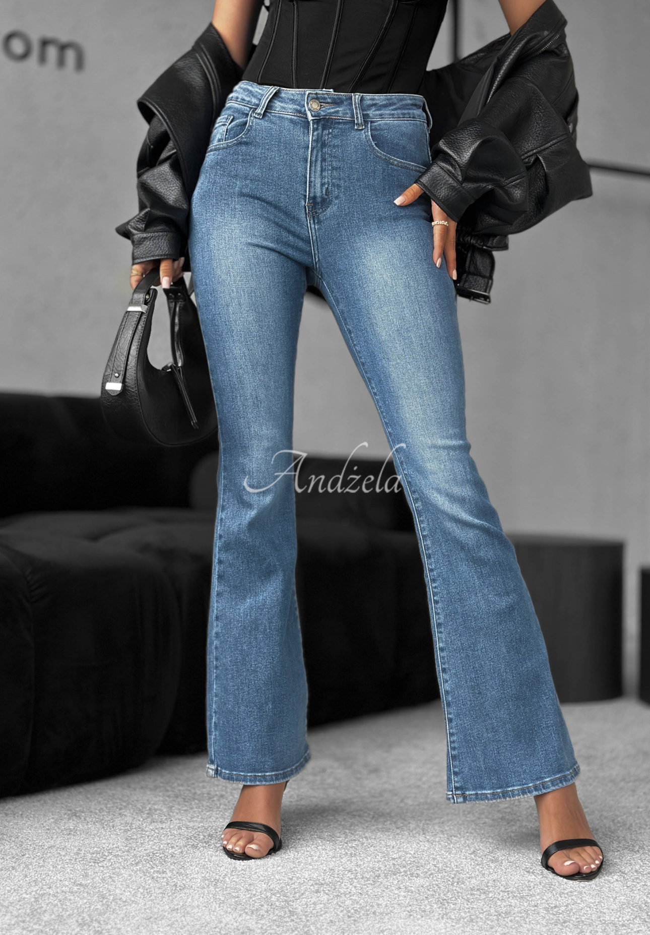 Spodnie jeansowe dzwony What You Have niebieskie