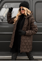 Pikowana kurtka z kapturem Chilly Nights czekoladowa