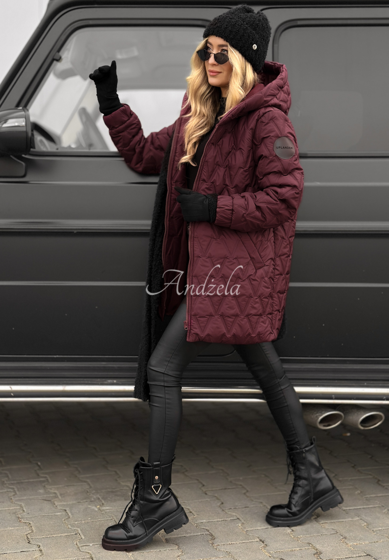 Chilly Nights burgundy quilted hooded jacket