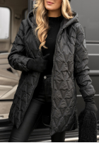 Pikowana kurtka z kapturem Chilly Nights czarna