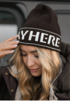 Komplet czapka i szali Stay Here Winter czekoladowy