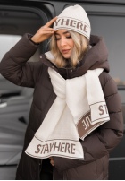 Komplet czapka i szali Stay Here Winter ecru