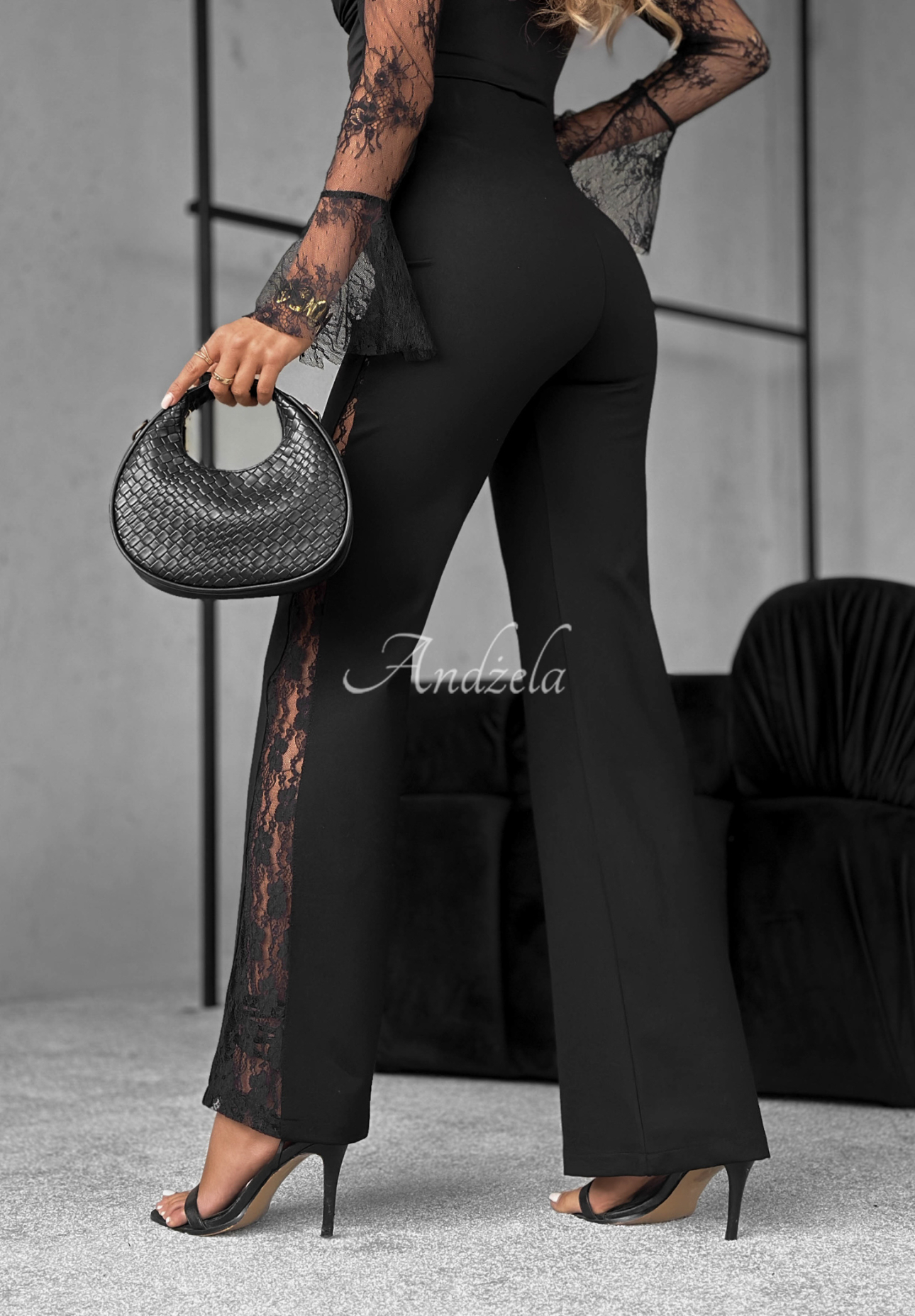 Viscose pants with lace Dear Men black