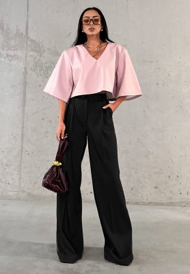 Elegant viscose wide leg pants La Milla Coffee First black