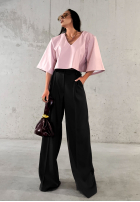 Eleganckie spodnie wide leg z wiskozy La Milla Coffee First czarne