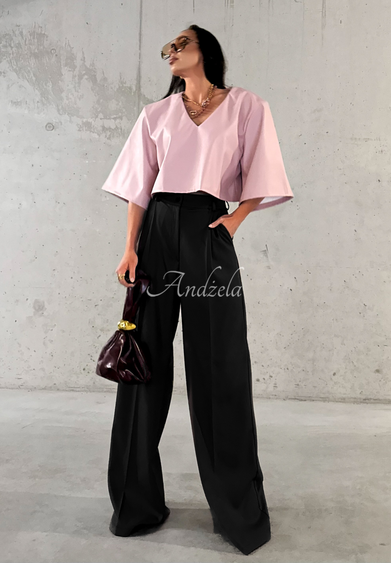 Eleganckie spodnie wide leg z wiskozy La Milla Coffee First czarne