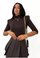 Plisowane spódnico-spodenki mini La Milla Casa De Moda czekoladowe