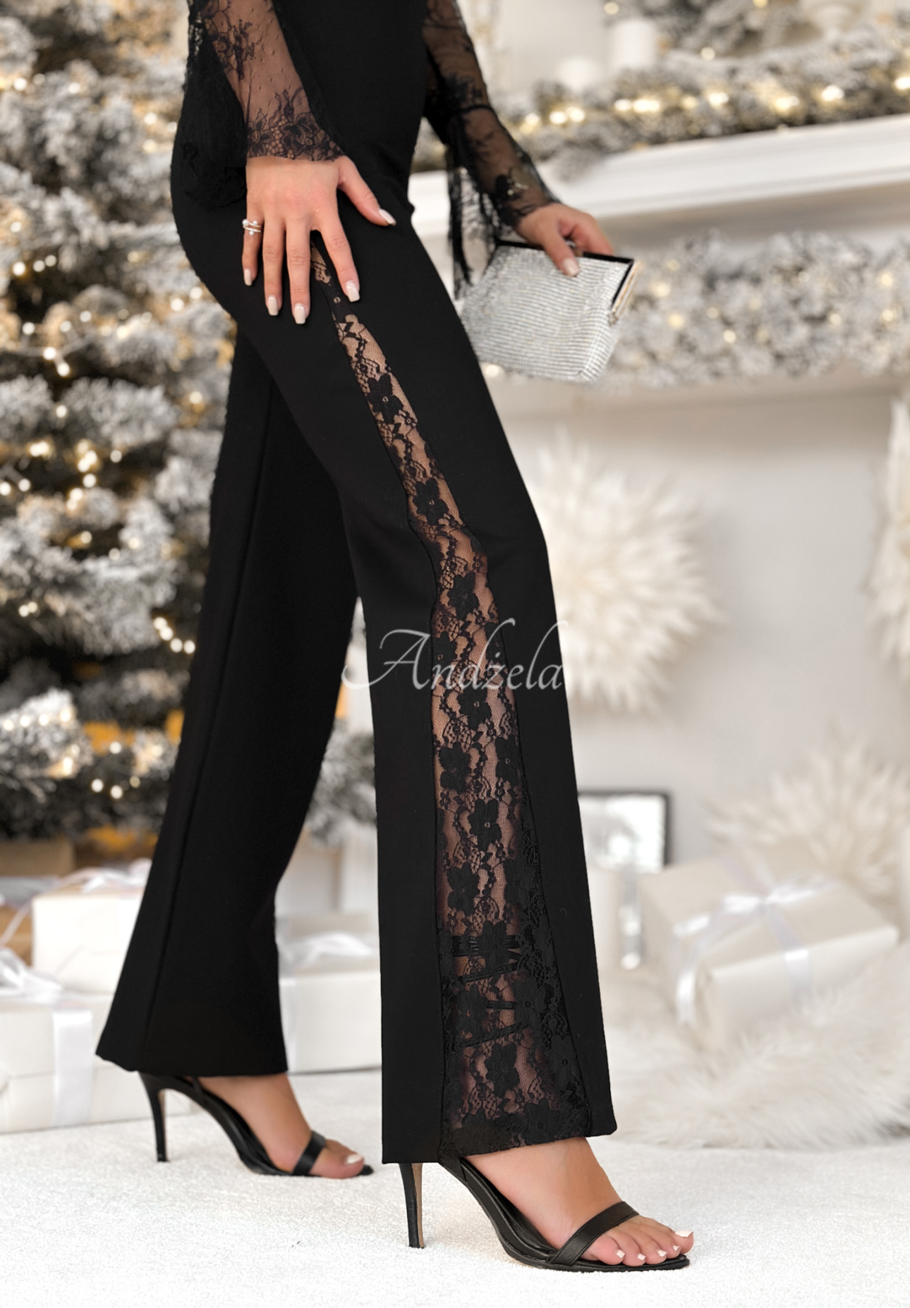 Viscose pants with lace Dear Men black