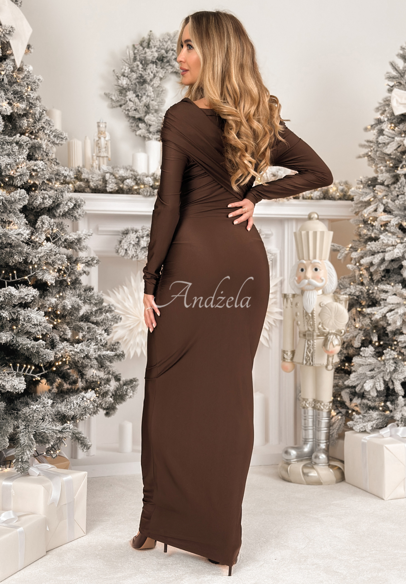 Fitted maxi dress Magical Night chocolate