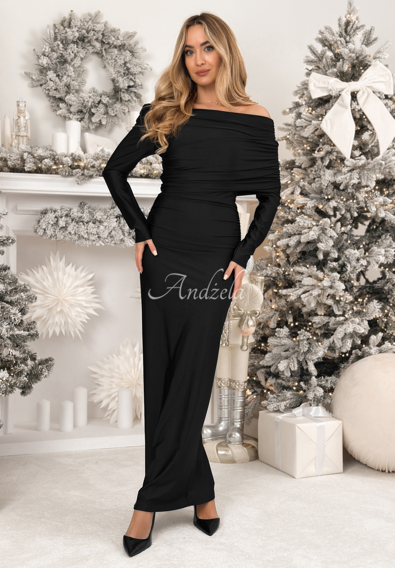 Fitted maxi dress Magical Night black