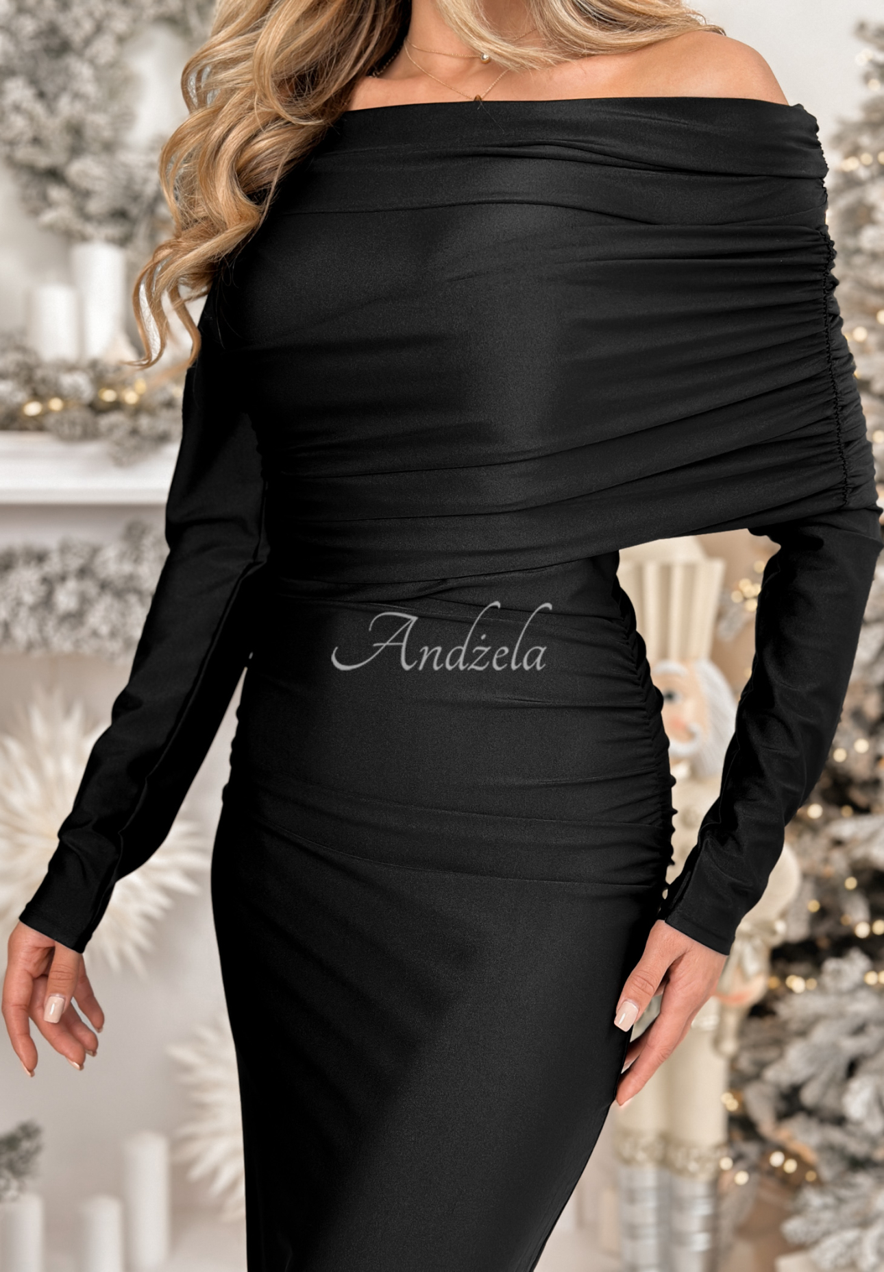 Dopasowana sukienka maxi Magical Night czarna