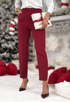 Spodnie cygaretki No Idea burgundowe