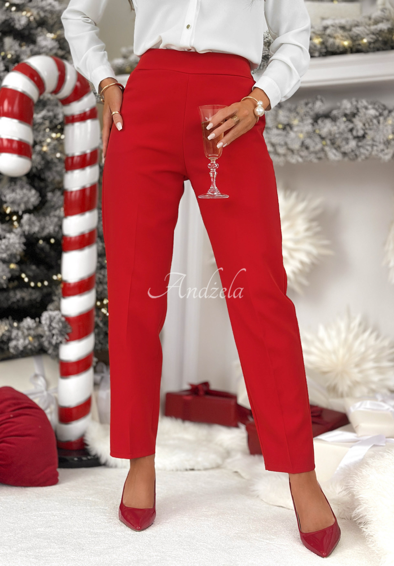 No Idea cigarette pants red