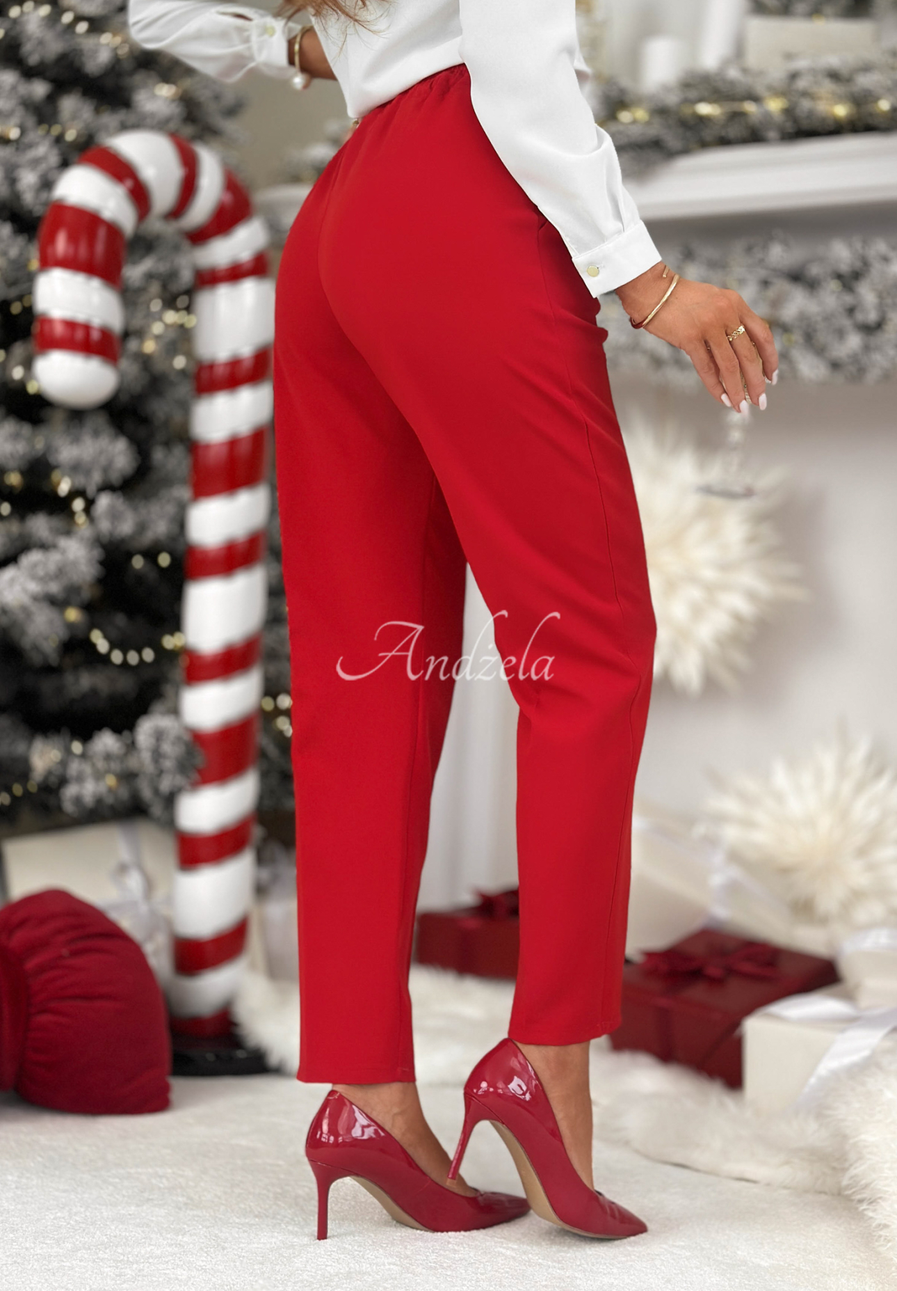 No Idea cigarette pants red