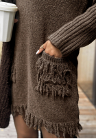 Dzianinowa sukienka z wełną i alpaką Save The Date mokka