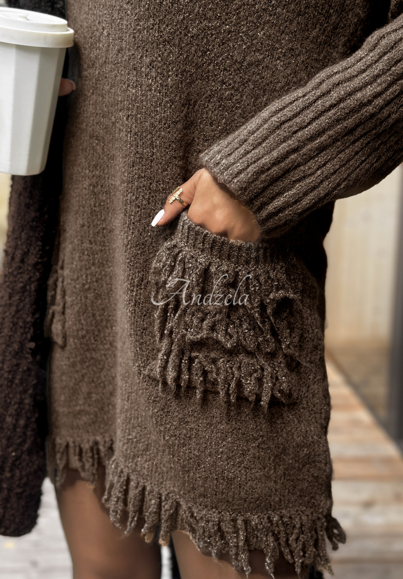Knitted dress with wool and alpaca Save The Date mocha