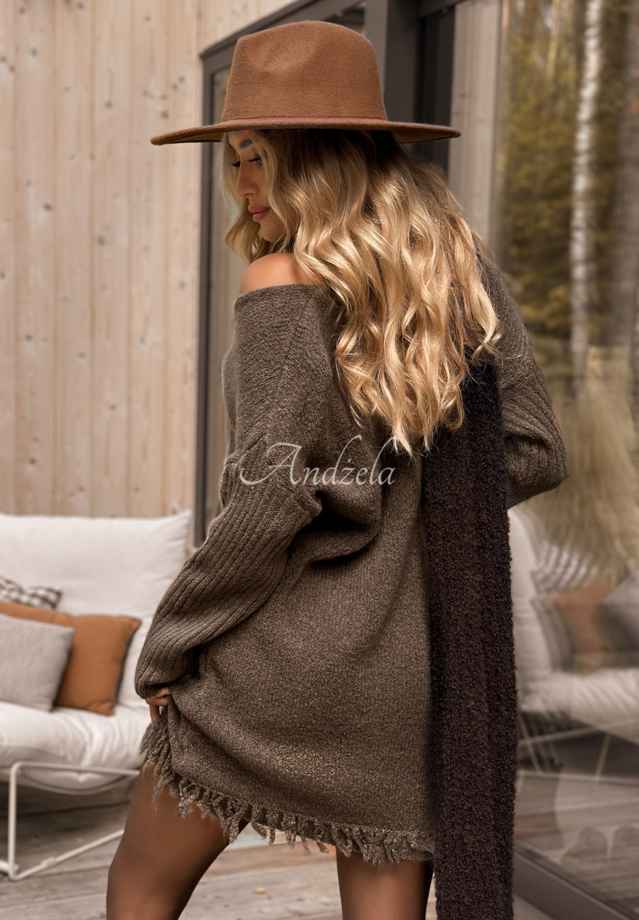 Knitted dress with wool and alpaca Save The Date mocha