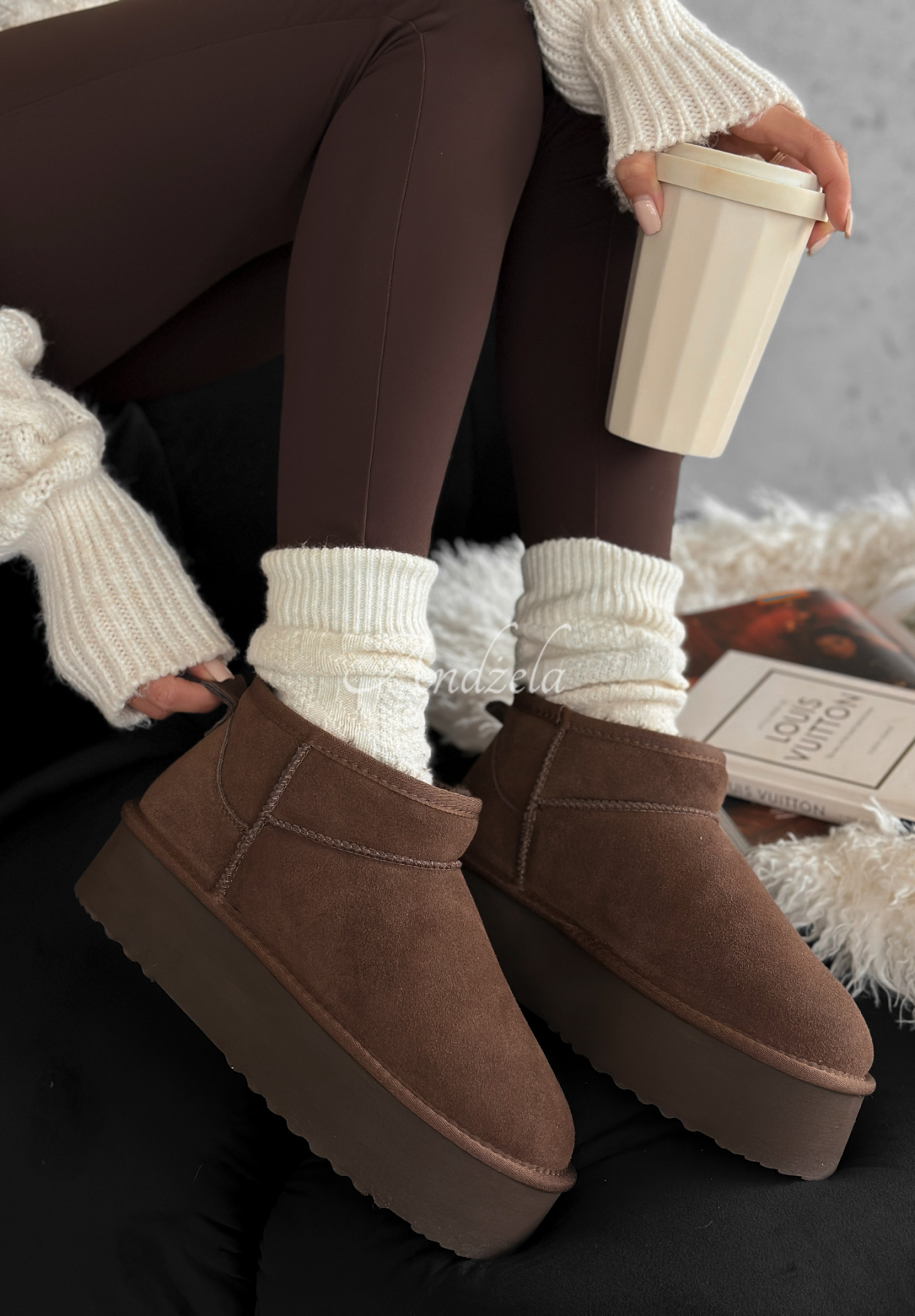 Zamszowe botki Jack Frost czekoladowe