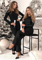 Błyszczące body ze stójką Really Simple czarne